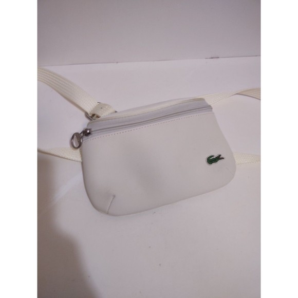 Lacoste Crossbody White Bag Vintage Alligator Designer Zip Sporty - Picture 2 of 13